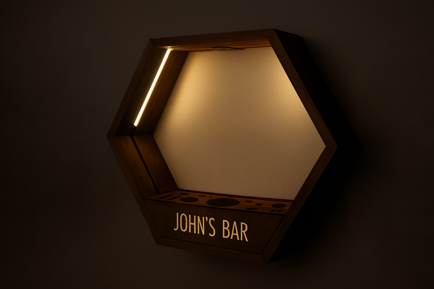 Illuminated Bar Hexagon Trio - Professional Home Bar Display System