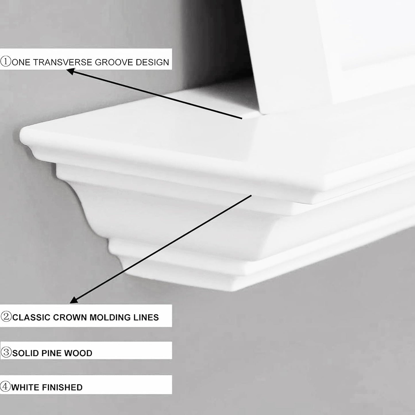 60 Inch Fireplace Mantel Shelf Wall Mounted