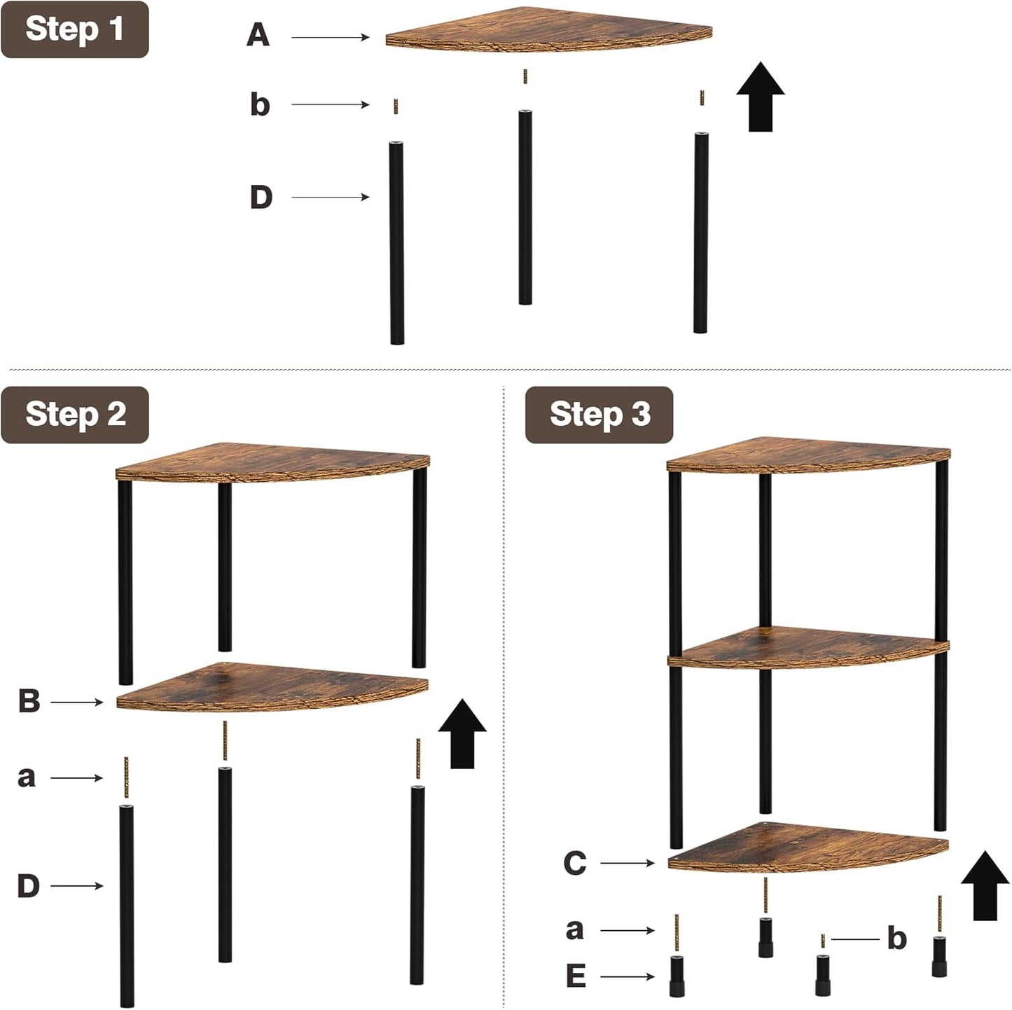 Corner Plant Stand - 3 Tier Small Plant Shelf