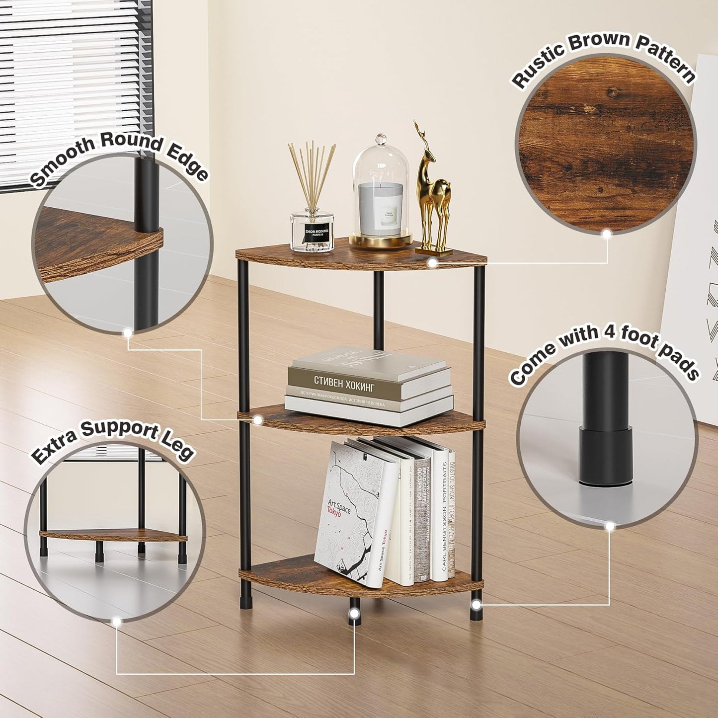 Corner Plant Stand - 3 Tier Small Plant Shelf