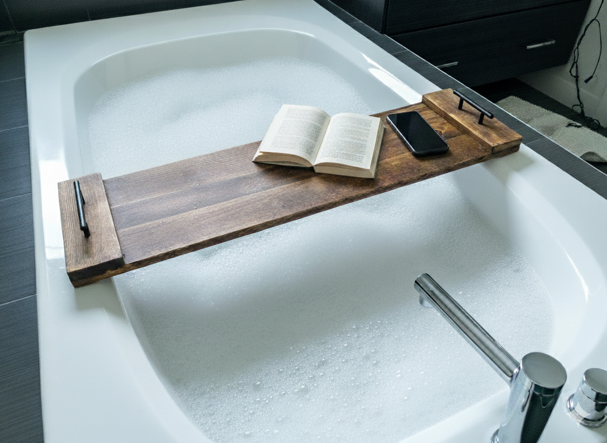 Wood Bath Caddy Tray