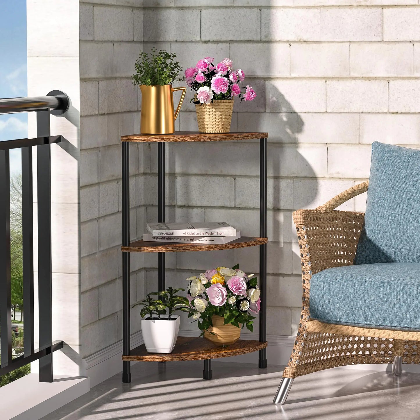 Corner Plant Stand - 3 Tier Small Plant Shelf