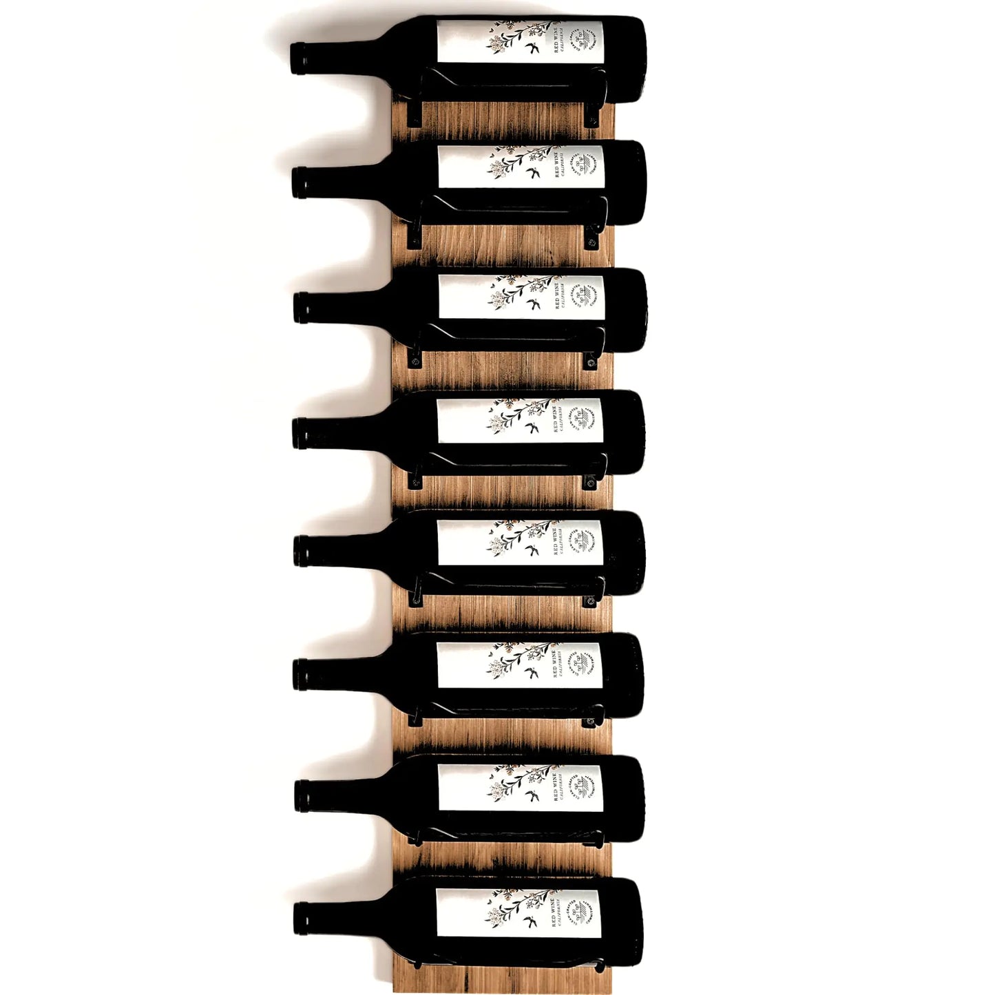 Handcrafted Wooden Wine Rack - Wall Mounted - 8 Bottle Storage