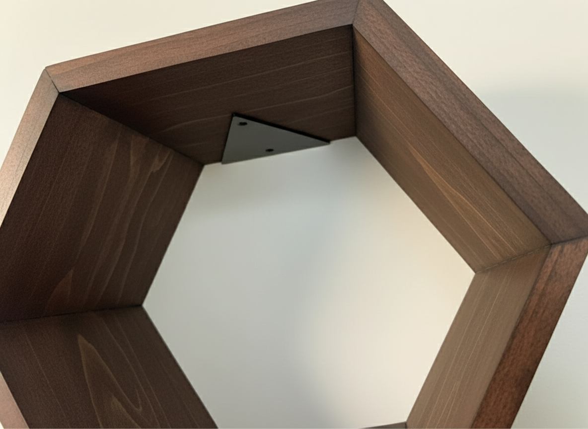 Plant-Optimized Hexagon Floating Shelves - Handcrafted Wood Display for Plant Parents (9.25" Deep)