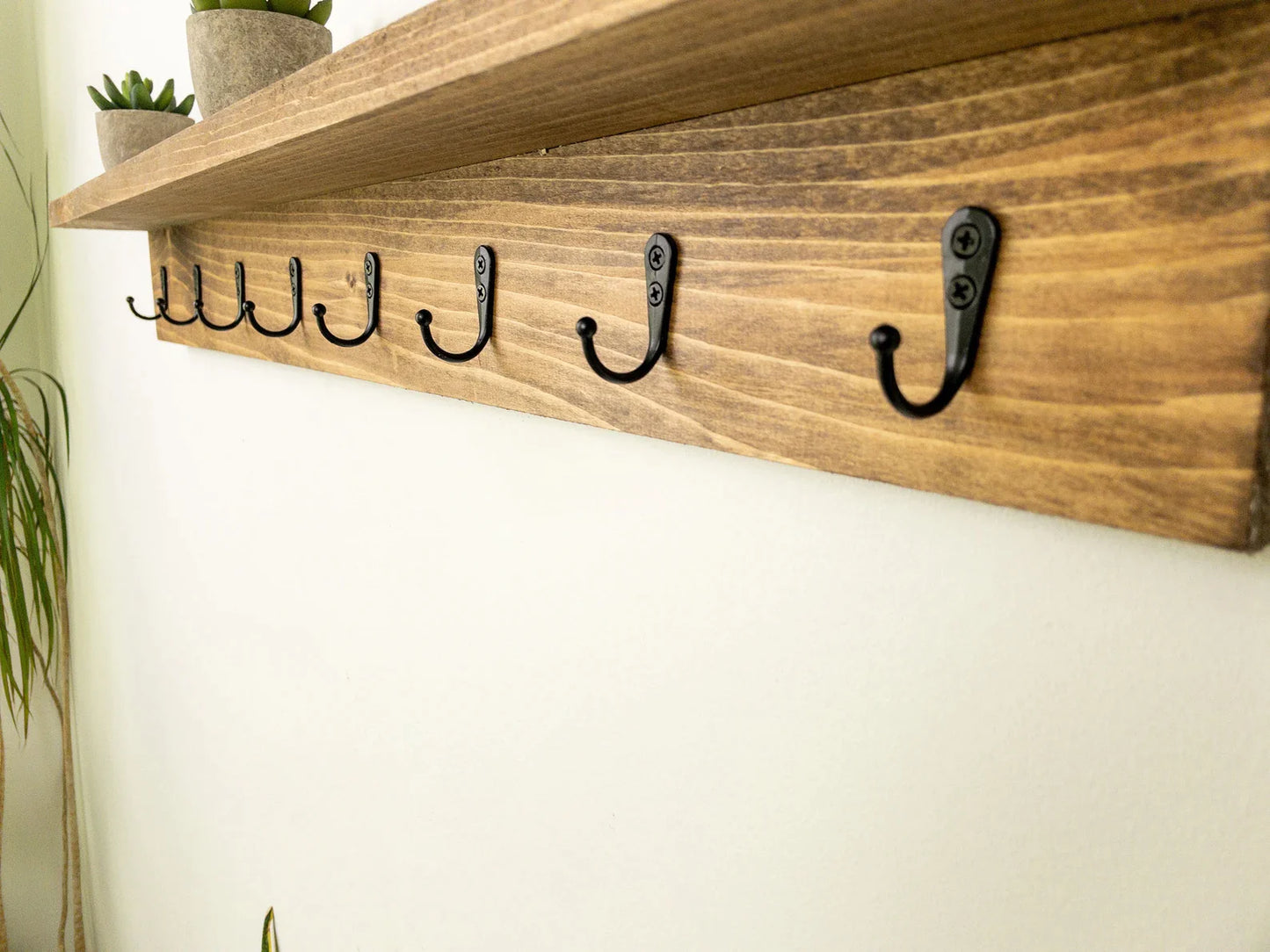 Coat Rack Shelf, Wall Coat Rack with Shelf, Wall Shelf with Hooks, Entryway Shelf