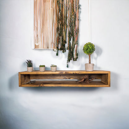 Wood Floating Console Table