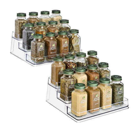 3-Tier Spice Rack Organizer - Acrylic Spice Organization - 2 Pack