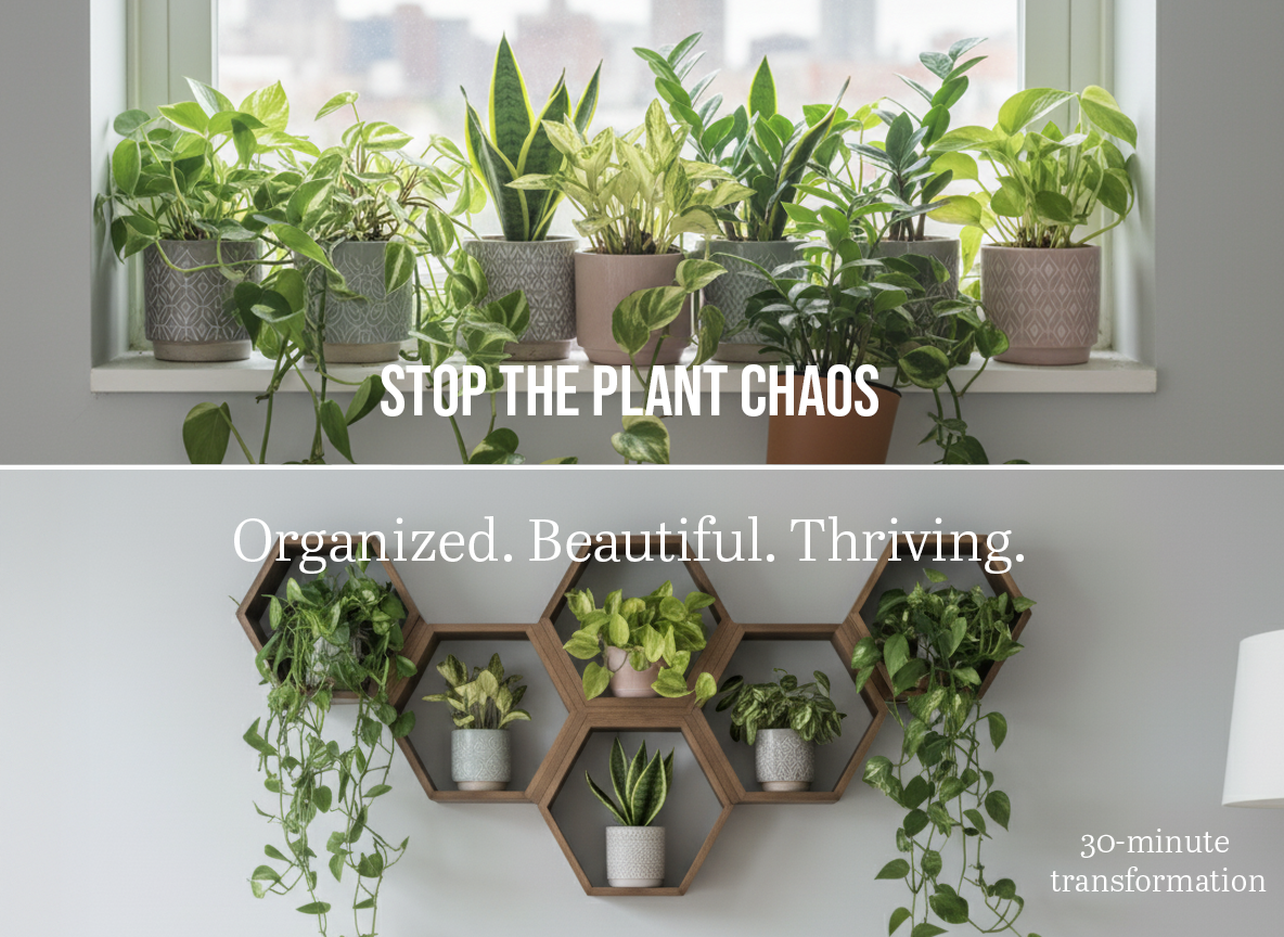 Plant-Optimized Hexagon Floating Shelves - Handcrafted Wood Display for Plant Parents (9.25" Deep)