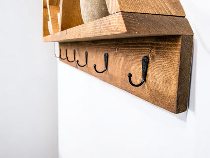 5-Peak Mountain Shelf with Hooks - 27" x 17"