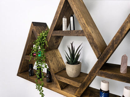 3 Peak Wood Mountain Shelf - 28" x 16"