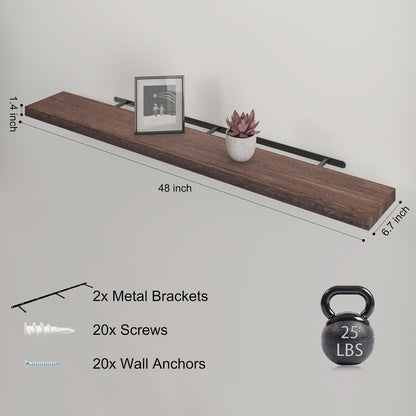 48 Inch Rustic Floating Shelves - Set of 2