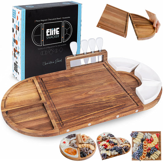 Wood Charcuterie Board Set - 3-Piece Magnetic Long Serving Board Trayx