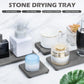 Water Absorbing Stone Trays for Sink - Fast Drying Stone - Sink Tray Water Absorbent Diatomite Tray Stone Soap Tray Diatomaceous Coaster Stone Drying Trays for Bathroom Sink and Kitchen Counter