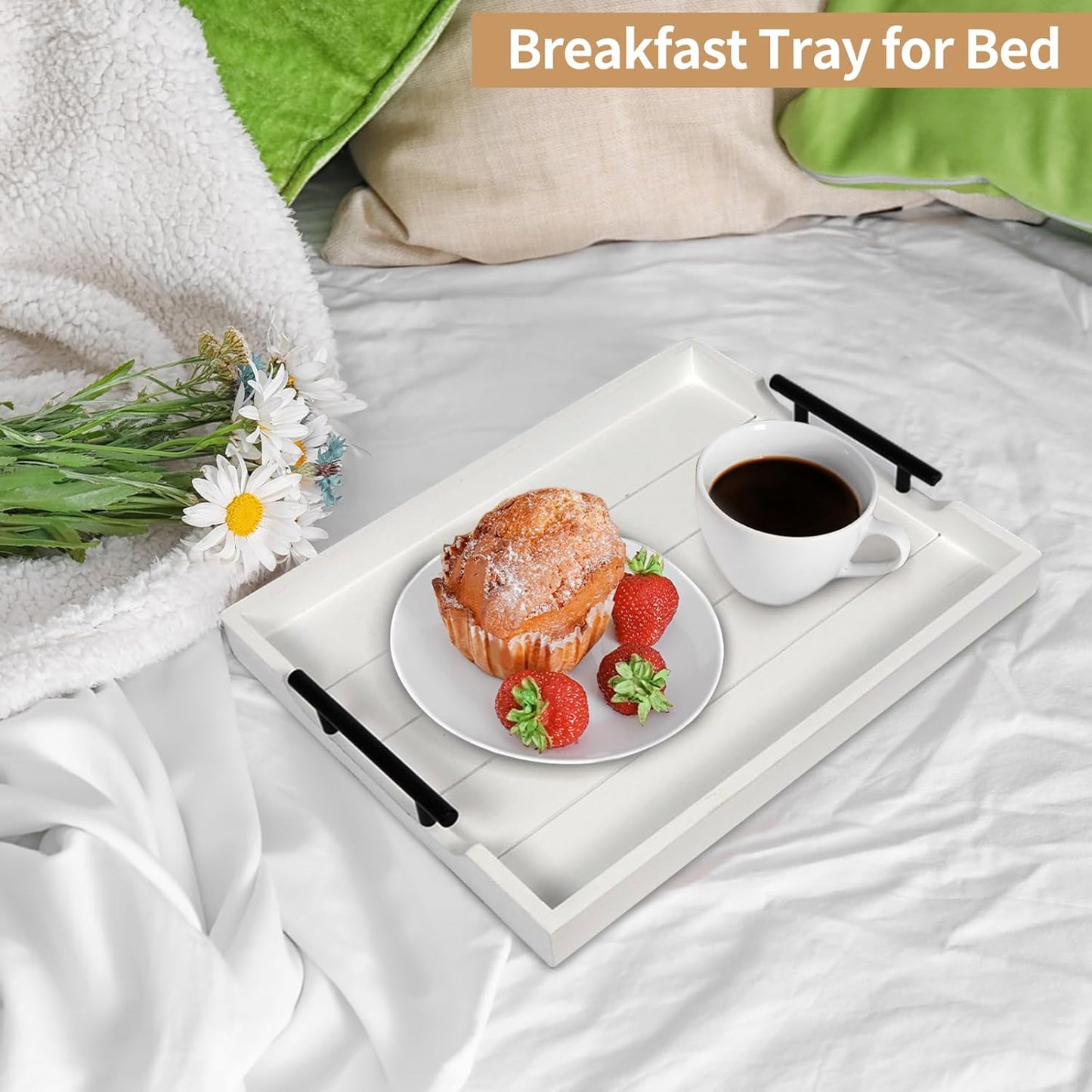 Coffee Table Tray - Large Ottoman Tray for Living Room