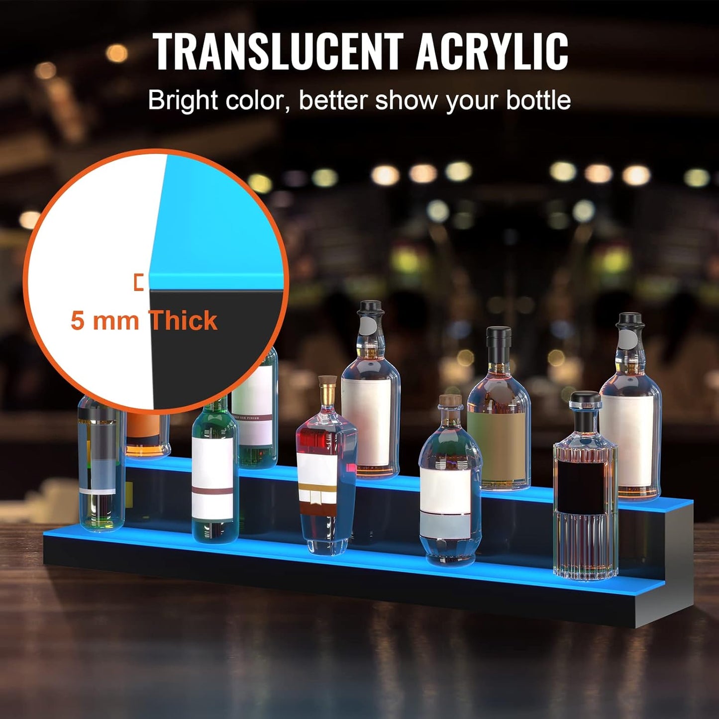 LED  Liquor Bottle Display Shelf - 40-inch