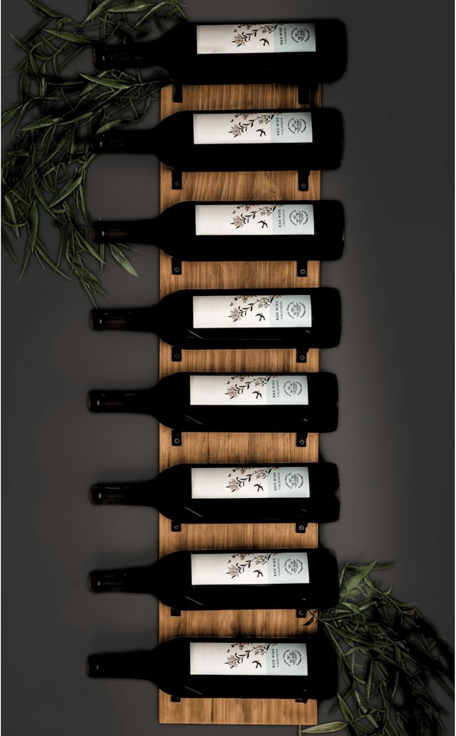 Handcrafted Wooden Wine Rack - Wall Mounted - 8 Bottle Storage