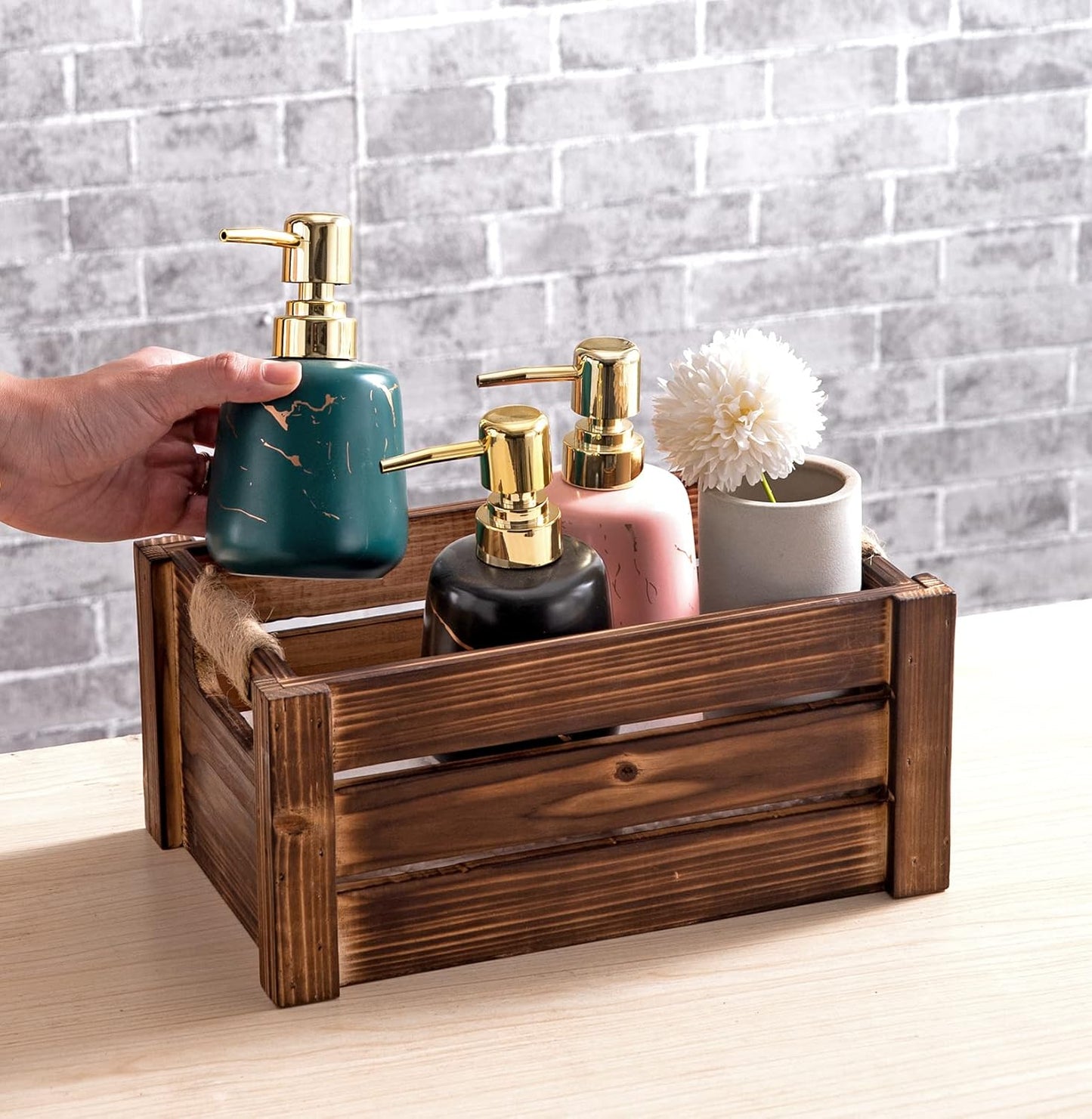 Set of 3 Rustic Wood Nesting Crates