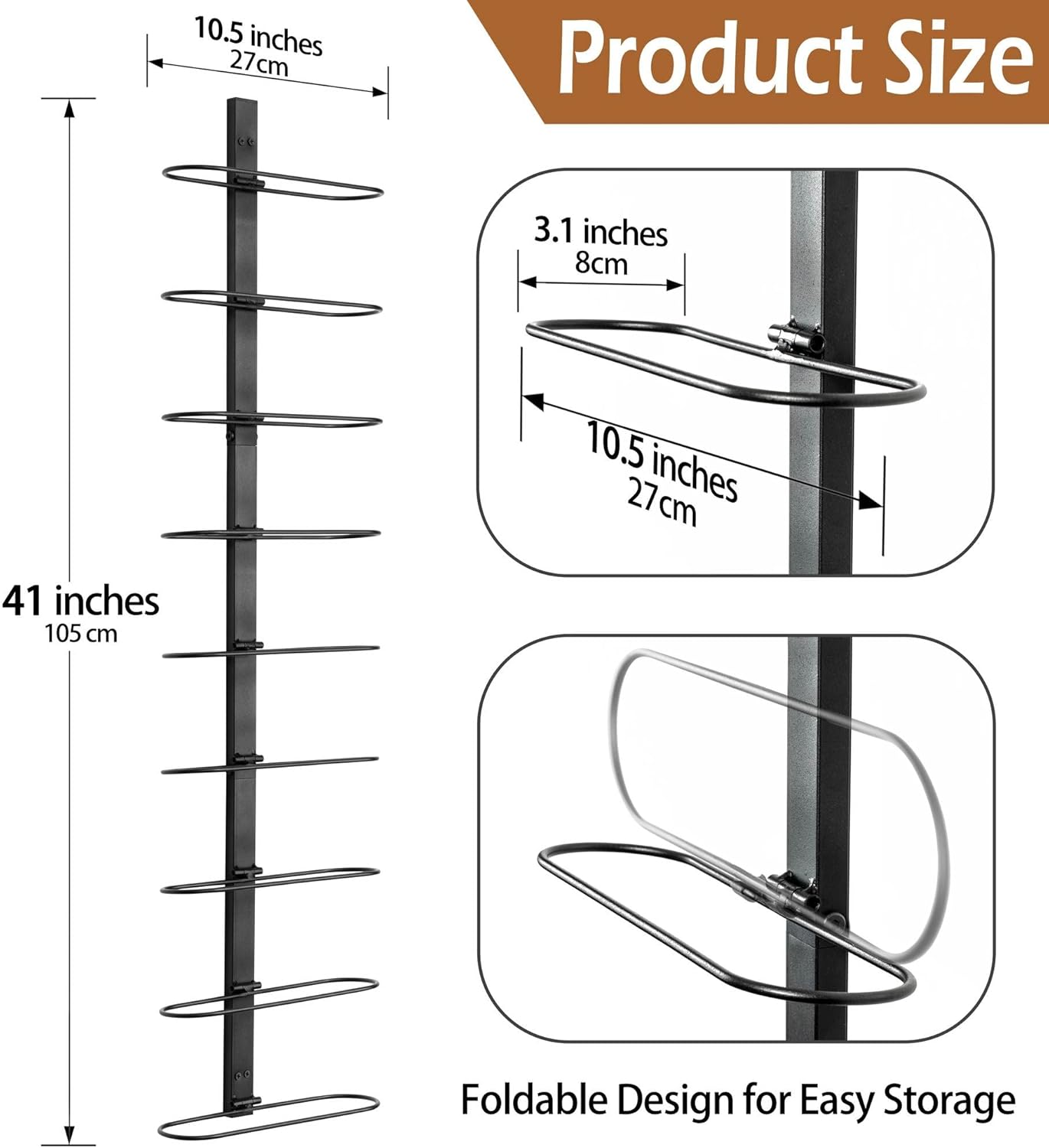 Wall Mounted Wine Rack: 9-Bottle Metal Wine Holder - Wall Wine Storage Organizer Shelf