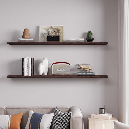 48 Inch Rustic Floating Shelves - Set of 2