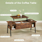 Wood Lift Top Coffee Table with Hidden Compartment