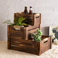 Set of 3 Rustic Wood Nesting Crates