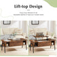 Wood Lift Top Coffee Table with Hidden Compartment