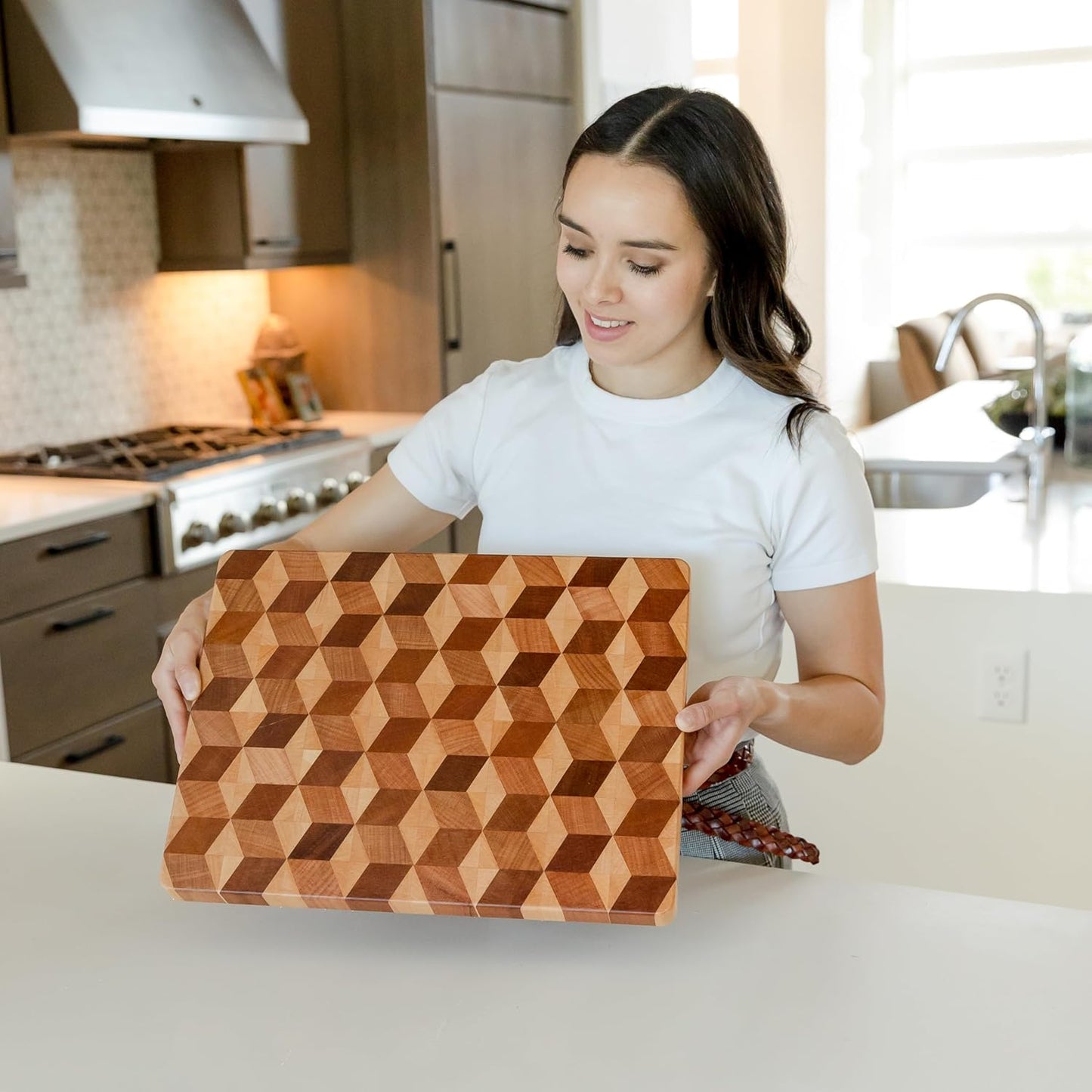 End Grain Wooden Cutting Board - Walnut