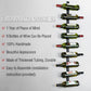 Wall Mounted Wine Rack: 9-Bottle Metal Wine Holder - Wall Wine Storage Organizer Shelf