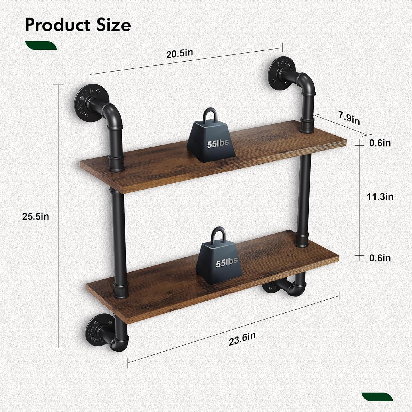 Industrial Floating Shelves - 24"
