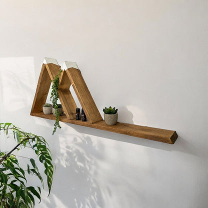 Mountain Shelf with Ledge, 2 Peak  - 36" x 15"