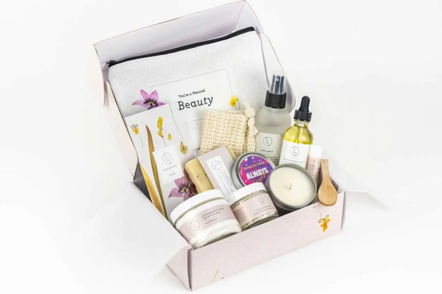 Spa Gift Box, Natural Lavender Bath & Body Package