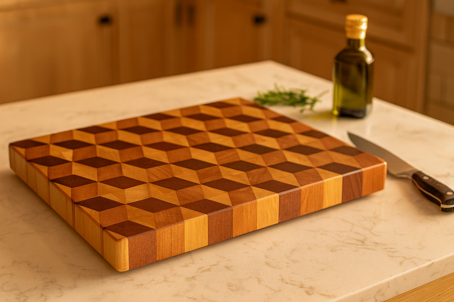 End Grain Wooden Cutting Board - Walnut