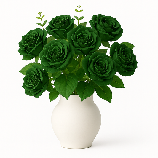 Artificial Roses - Green - 12pc