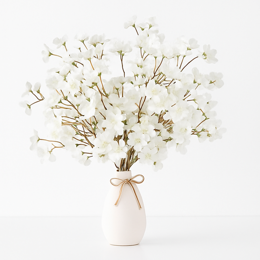 Faux Cherry Blossom Flowers - 6 Pcs