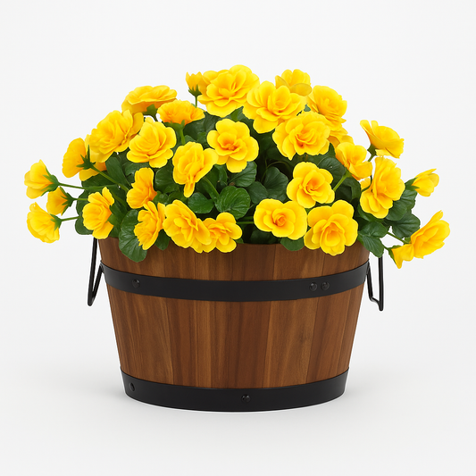 Artificial Spring Flowers Yellow Camellia - UV Resistant - Bundles
