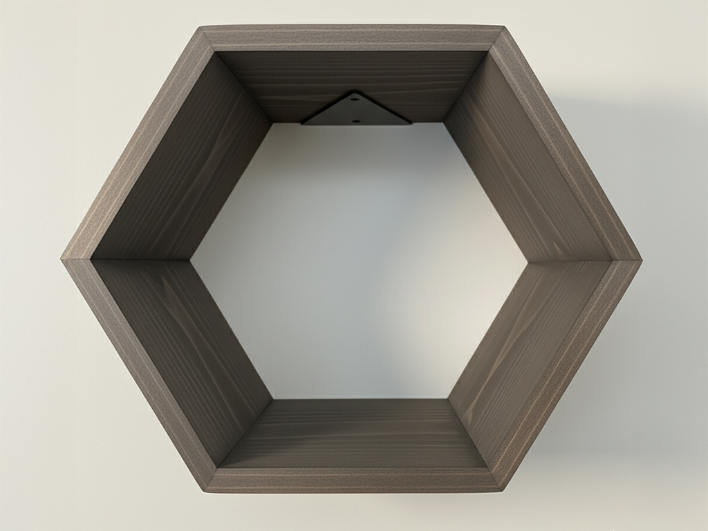 Plant-Optimized Hexagon Floating Shelves - Handcrafted Wood Display for Plant Parents (9.25" Deep)