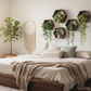 Plant-Optimized Hexagon Floating Shelves - Handcrafted Wood Display for Plant Parents (9.25" Deep)