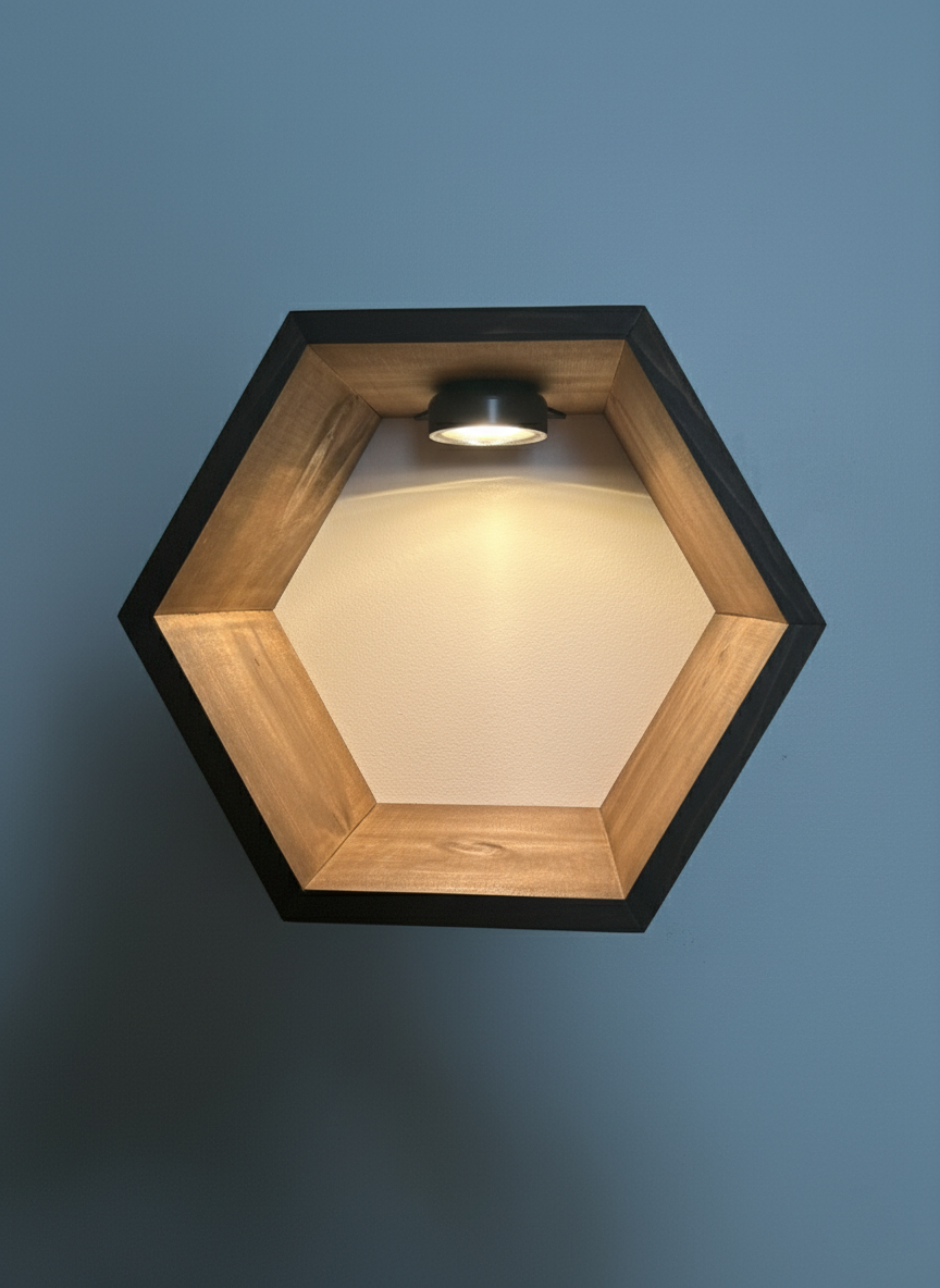 Rechargeable Magnetic Lights for Hexagon Shelves - 3 Pack