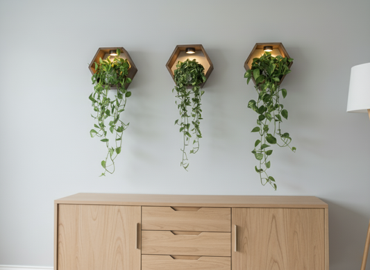 Rechargeable Magnetic Lights for Hexagon Shelves - 3 Pack