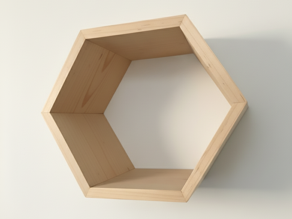 Plant-Optimized Hexagon Floating Shelves - Handcrafted Wood Display for Plant Parents (9.25" Deep)