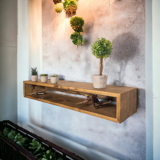Wood Floating Console Table