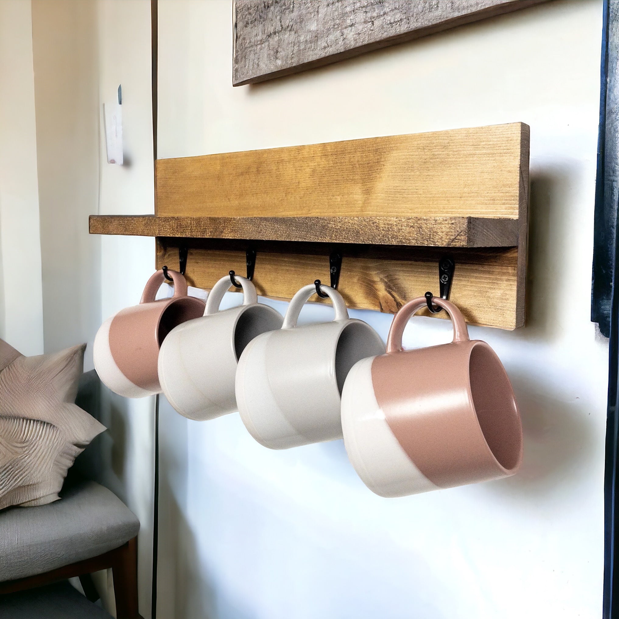 Rustic Coffee Mug Rack – DesignedByTaylor