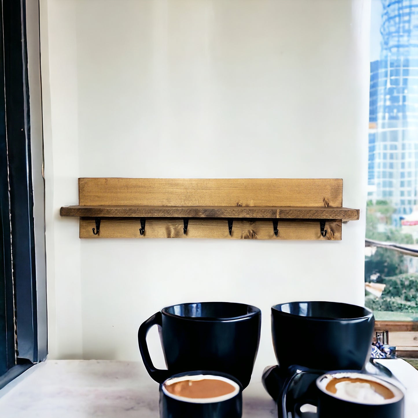 Rustic Coffee Mug Rack