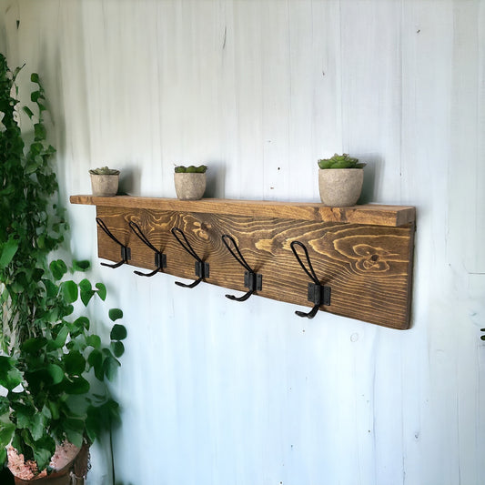 Rustic Wood Coat Rack