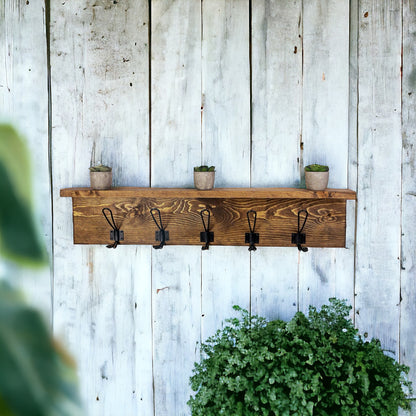 Rustic Wood Coat Rack
