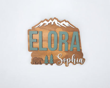 Nursery Name Sign - Personalized Woodland Theme Sign