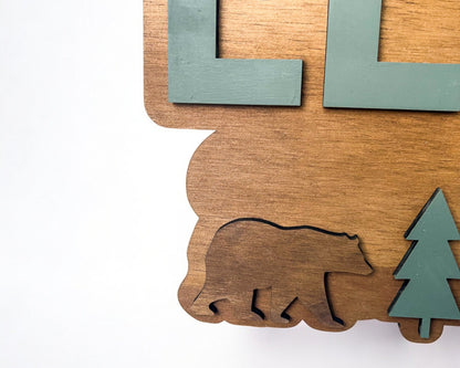 Nursery Name Sign - Personalized Woodland Theme Sign