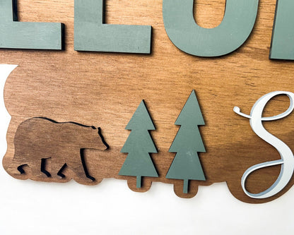Nursery Name Sign - Personalized Woodland Theme Sign