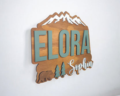 Nursery Name Sign - Personalized Woodland Theme Sign