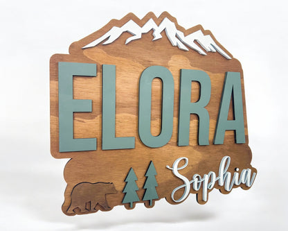 Nursery Name Sign - Personalized Woodland Theme Sign